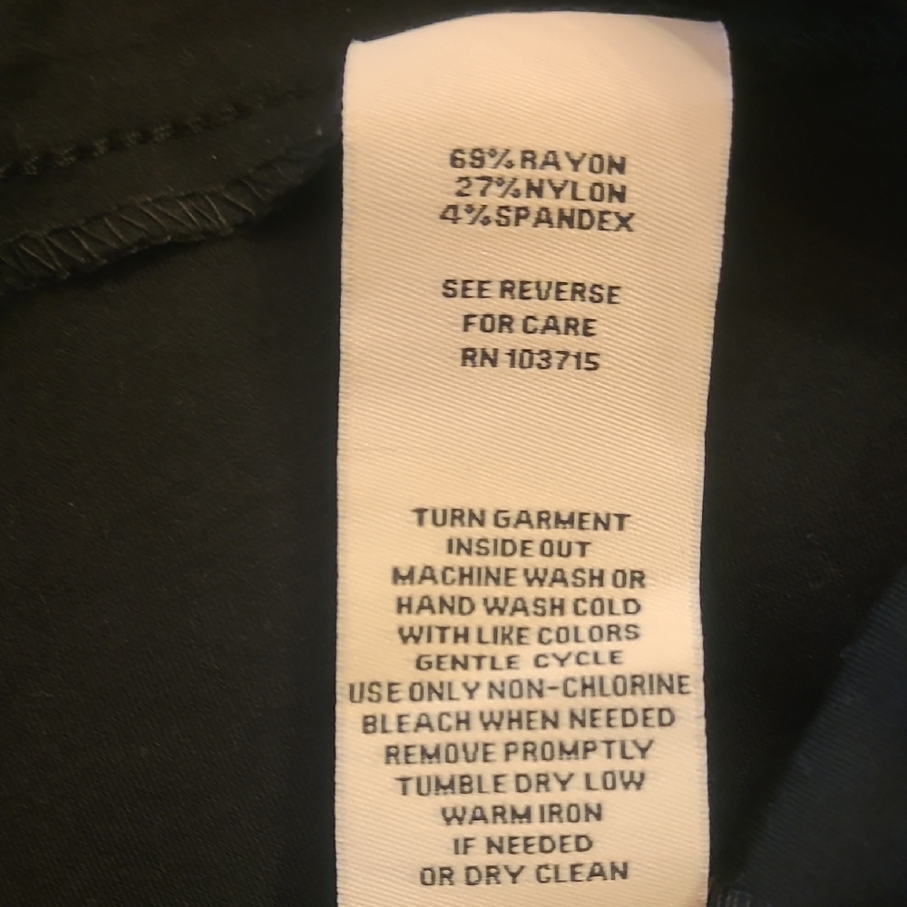 Nanette Lepore Black Pants Button-Detail Pull On Stretch Size Medium - Picture 7 of 10